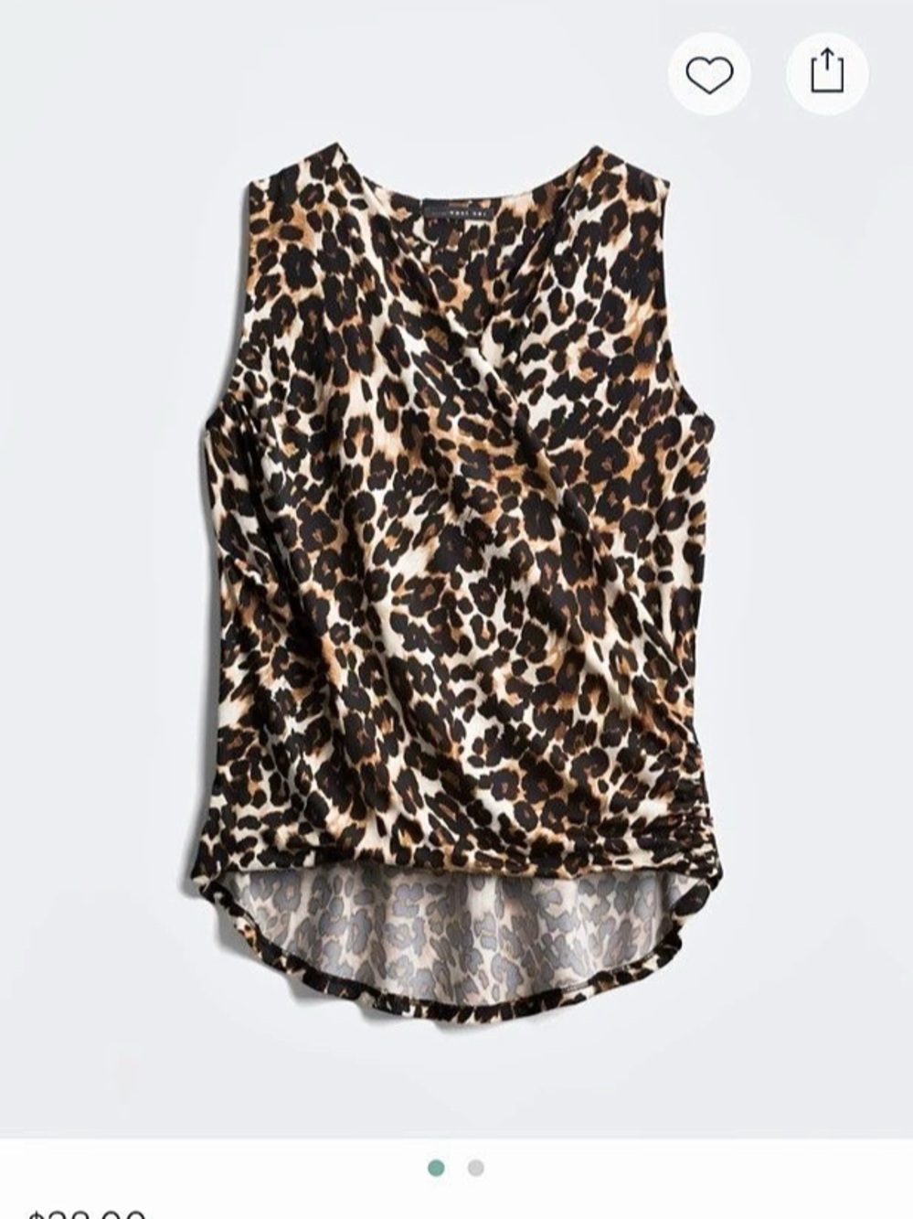 West Kai Knit Top Animal Print Tank Top in Brown Size Medium
